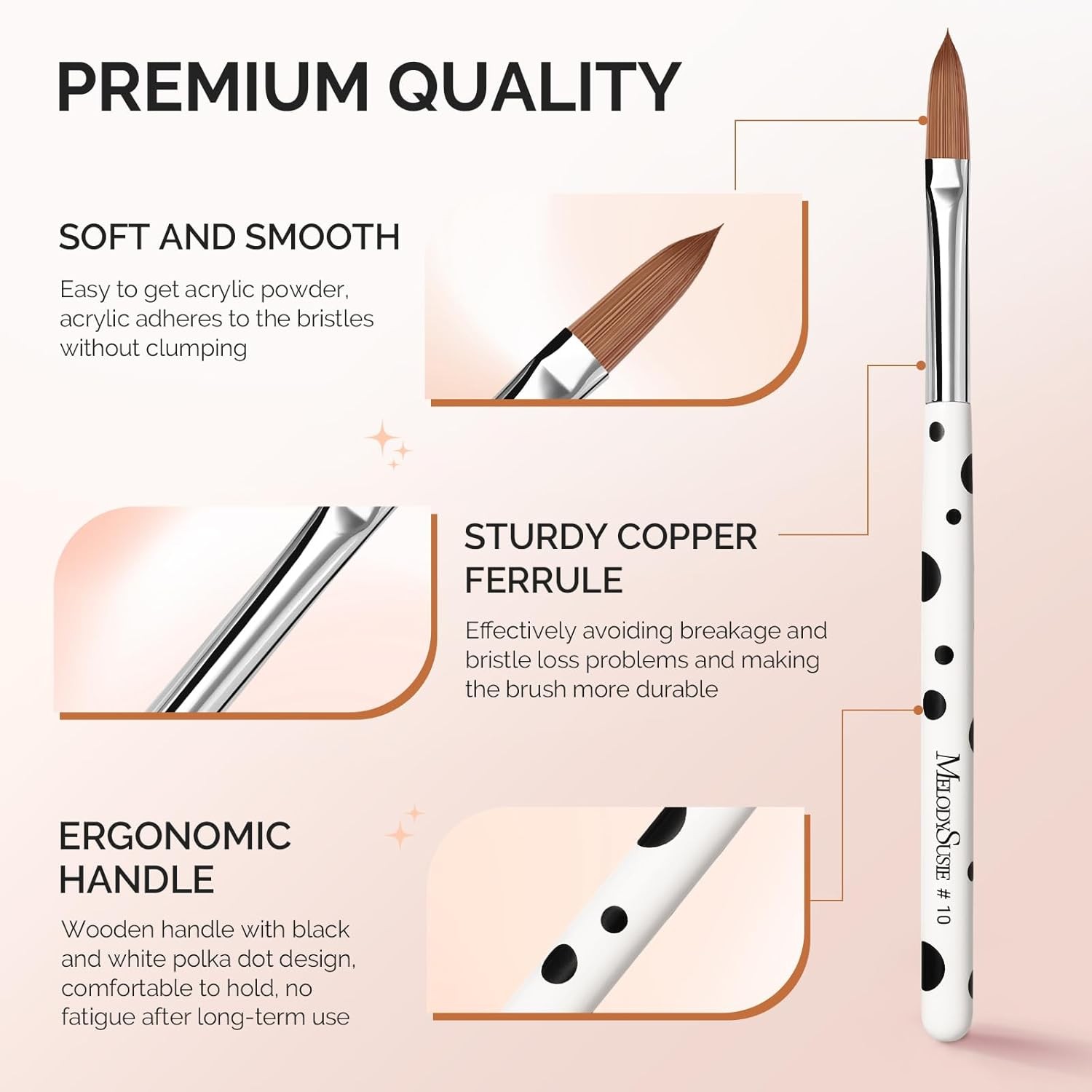 Acrylic Brush Set, Size 8/10/14 Profal Pen for Nail