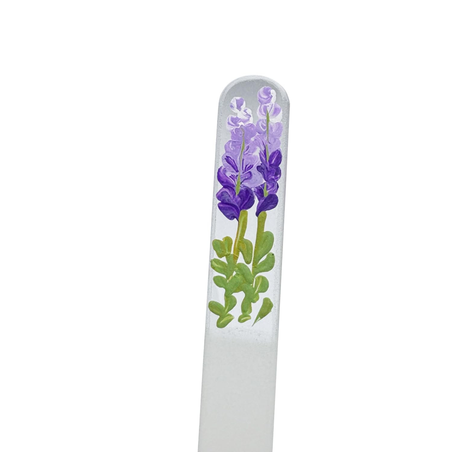Hand-Painted Lavender Glass Nail File – Crystal for