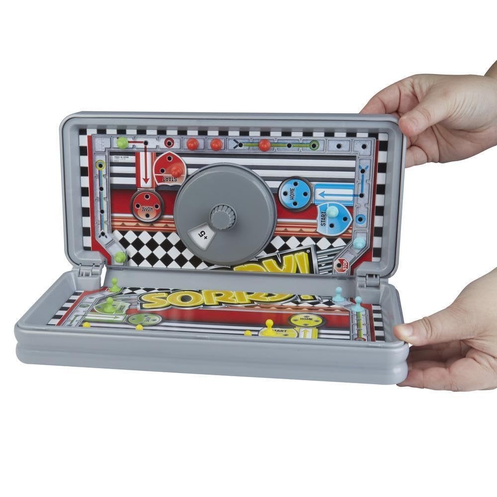 Sorry! Classic Hasbro Game Road Trip Travel Edition Medium, Red, White, Blue