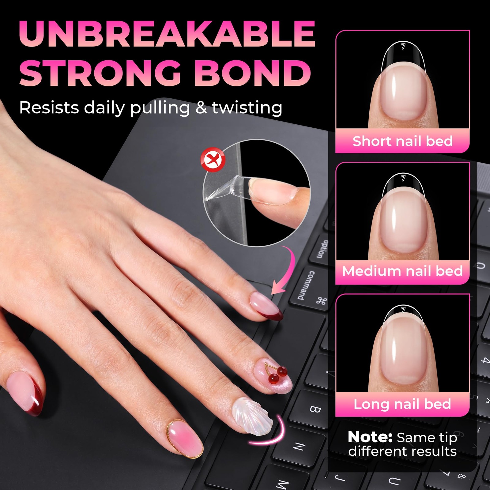 UNA GELLA Short Oval Round Nail Tips 360Pcs Pre-shaped Half Matte Gel…