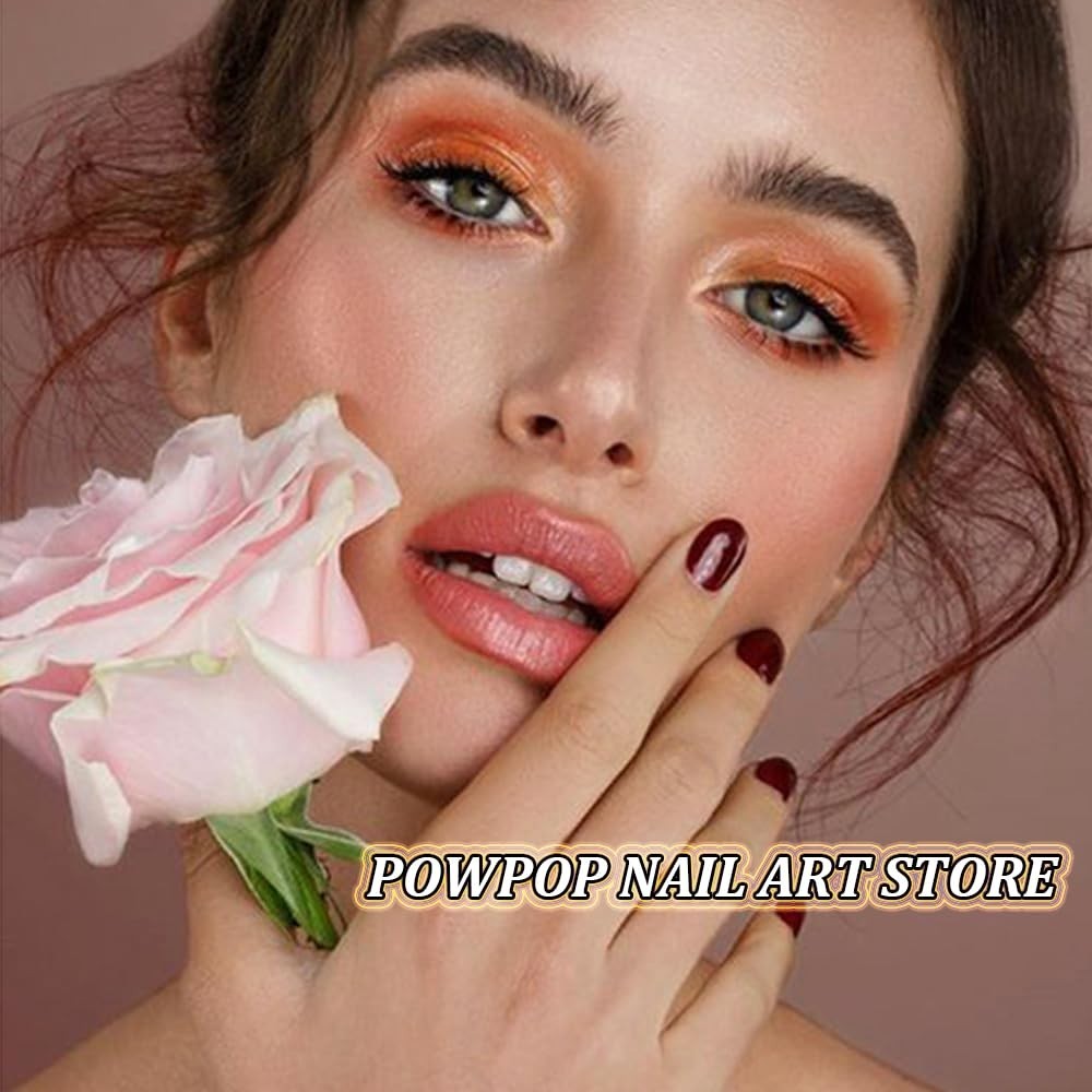 24Pcs French Press On Nails Short Oval Red Hawaii Flower Summer Stick On Nail