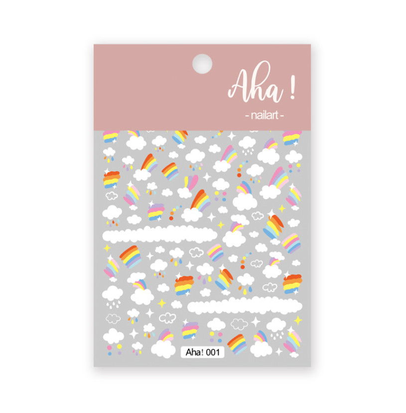 Rainbow Nail Art Sticker Cloud Star Nail Decal 3D Self Adhesive Fashion NH20