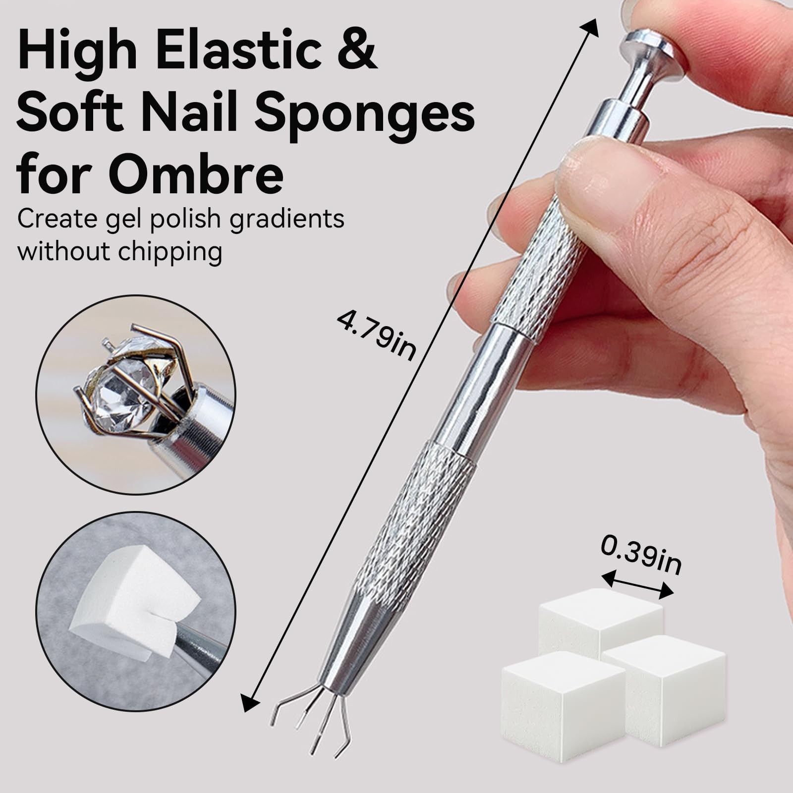 200 PCS Nail Sponges for Ombre with Grabbing Pen,Mini Aura blending Sponges f…