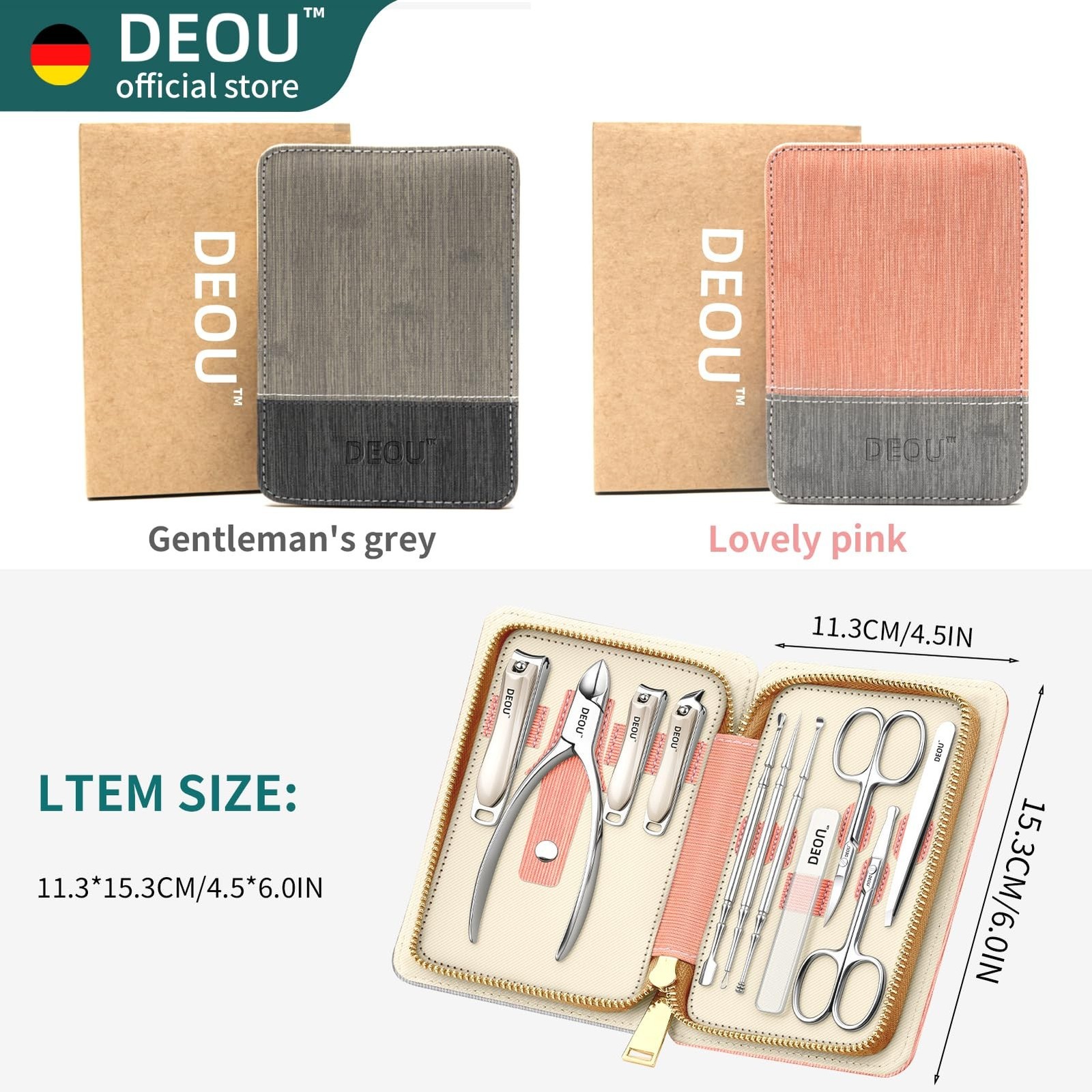 DEOU Manicure Sets Nail Clippers Stainless Steel Manicure and Pedicure kit Gi…