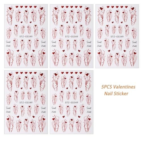 Glitter Heart Nail Art Stickers Valentine French Sparkling Glitter Nail Style-3