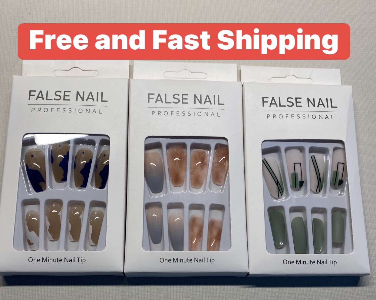 3 packs Press Nail / False Nails with adhesive sticker included