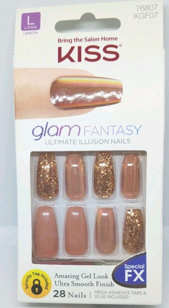 Kiss glam fantasy long length 28 nails glue included new