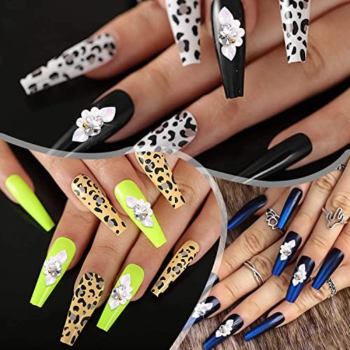 20pcs 3D Flower Beads for Nails Resin & Acrylic White Flower Nail Charms