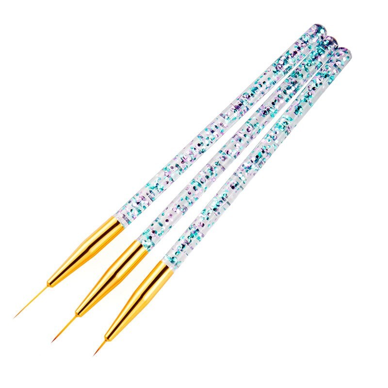 3pcs Nail Art Brush Pen Line Drawing Painting Liner Thin Brushes 7/9/11mm