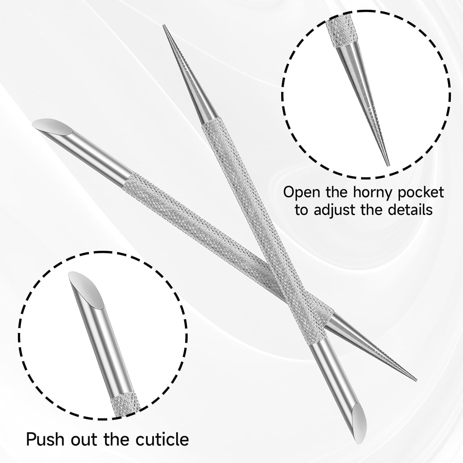 Nail Cleaning Cuticle Sti Stainl Steel Cuticle Pusher Remover Dead