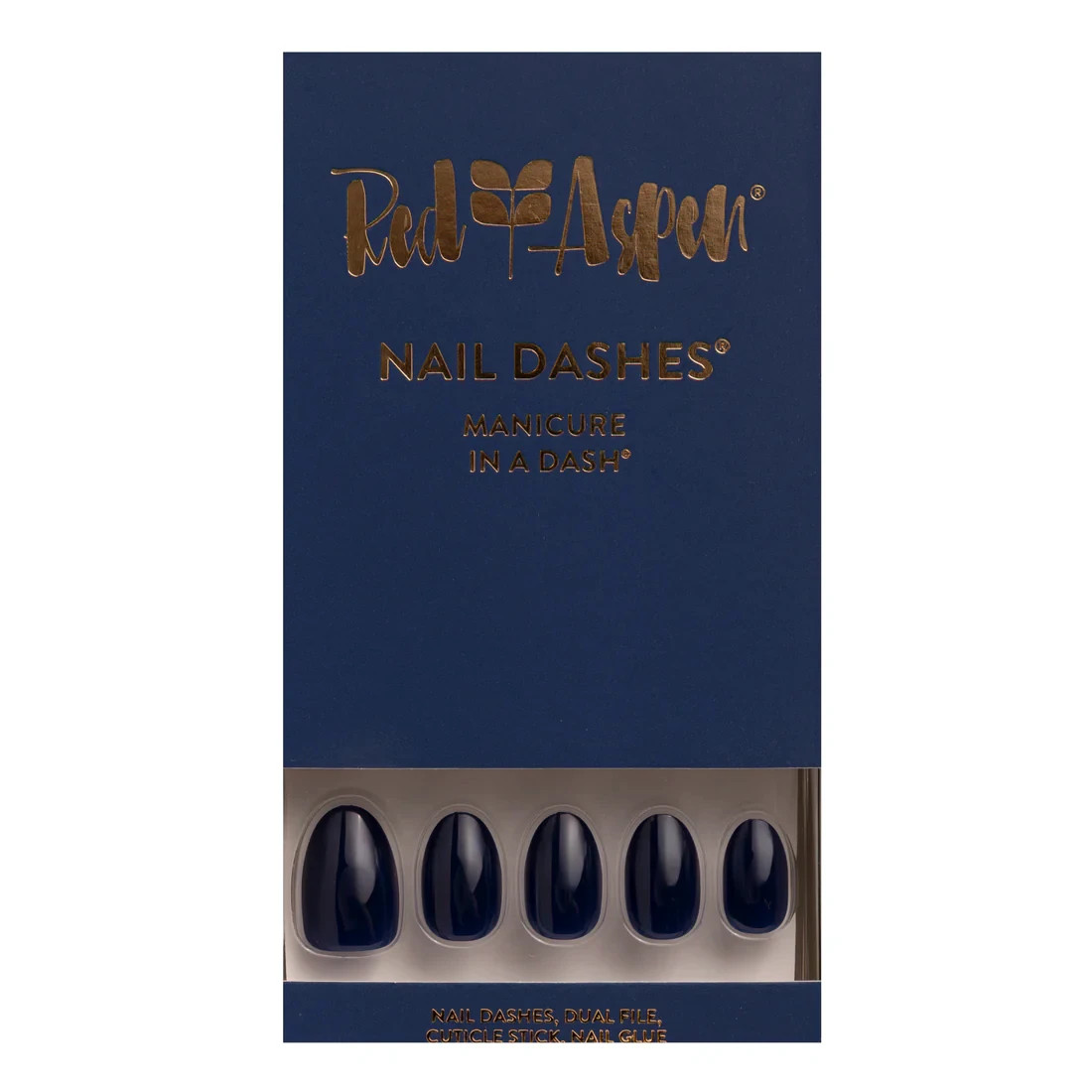 Red Aspen Press On Nails-Blakesley’s Lucky Blue Blazer-Short-Blue-Almond-Shiny