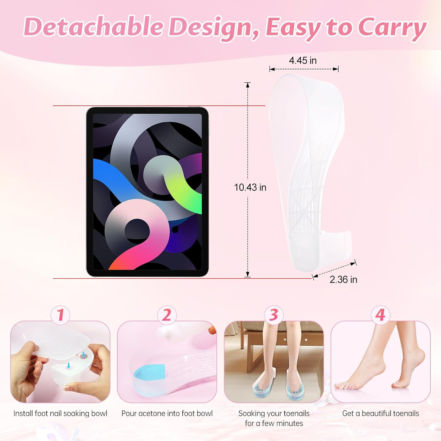 Toe Nail Soaking Bowl, 2 PCS Toenails Soak off Bowl, Shoe Design Foot Bath Soak