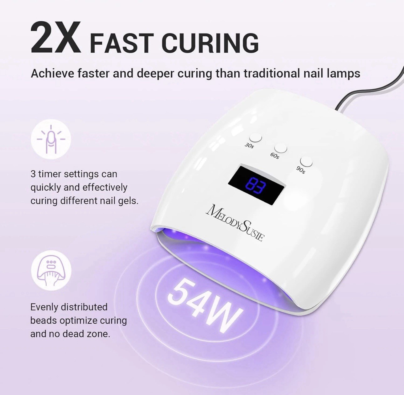 MelodySusie Nail Dust Collector And UV Nail Lamp Combo