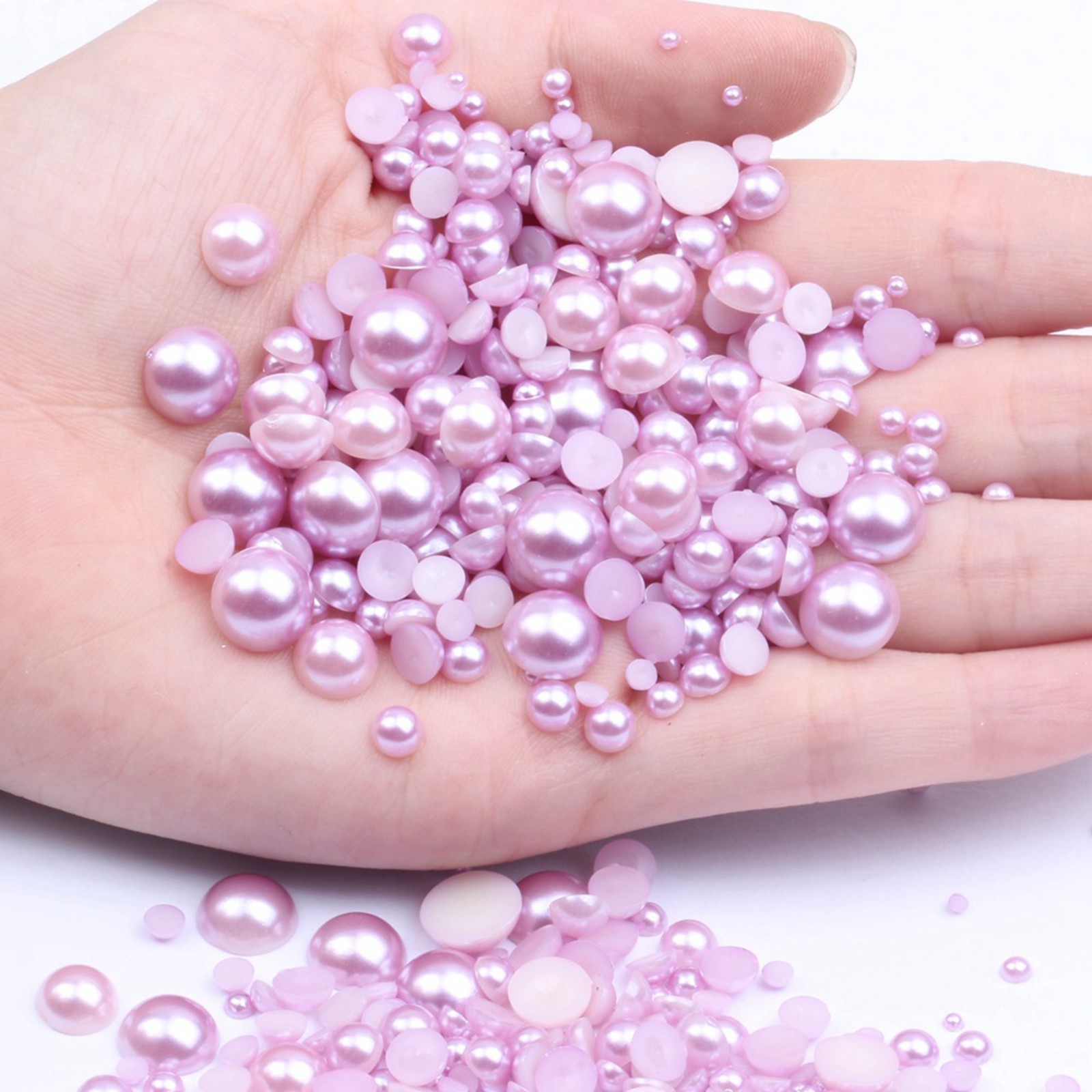 10,000 pcs Acrylic Tiny Half Pearl Flatback Round Bead 1.5mm -4mm Nail Art Tips