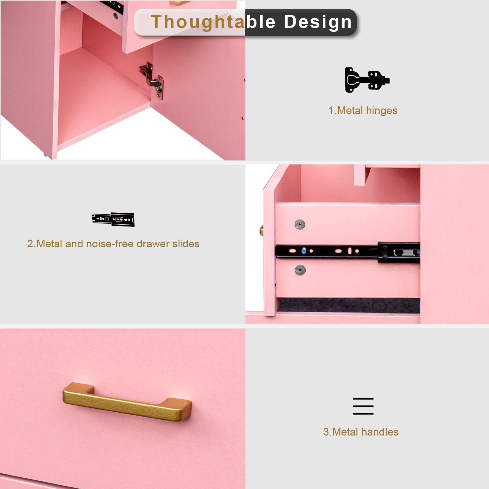 2 Drawers Manicure Table Nail Makeup Office Desk Dressing Cabinet Station Salon