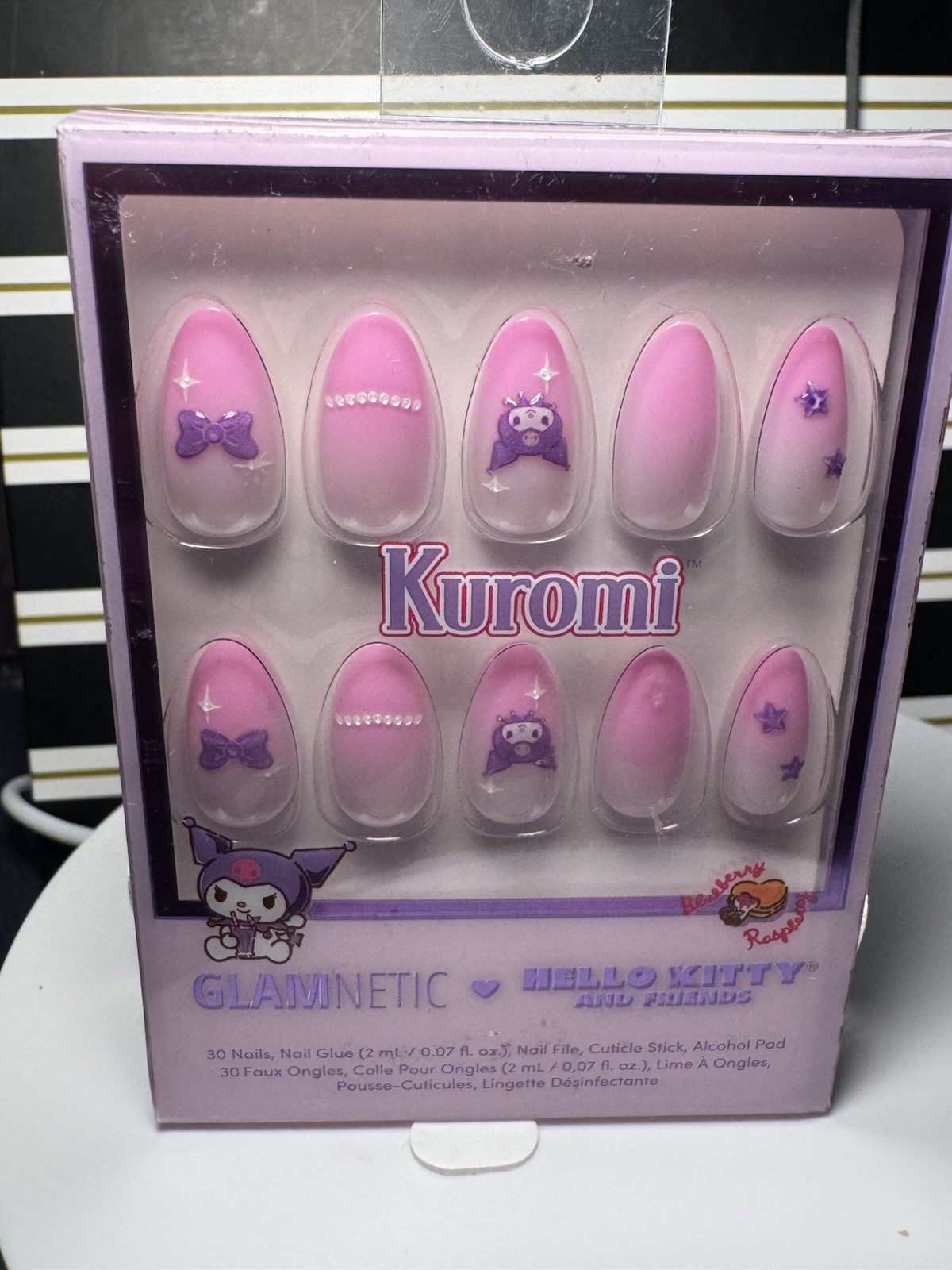 Glamnetic Kuromi Hello Kitty Almond Press-On Nails Full Set Including glue