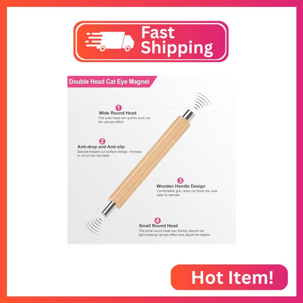 HungGato Cat Eye Magnet for Nails, Multifunctional Double-head Nail Polish Magne
