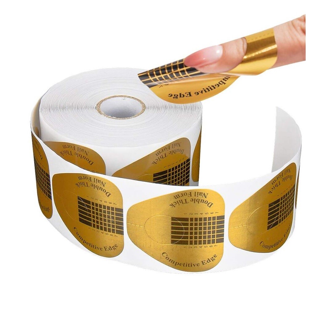 Nail Form Stickers Acrylic Gel Extension Guide | Red/Gold/Silver | Bulk UK Stock