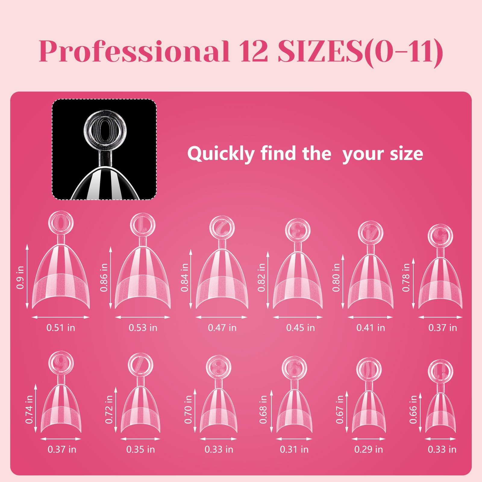 Short Almond Nail Tips Half Cover, 600PCS Extra Short Almond Soft Gel Nail Tips,