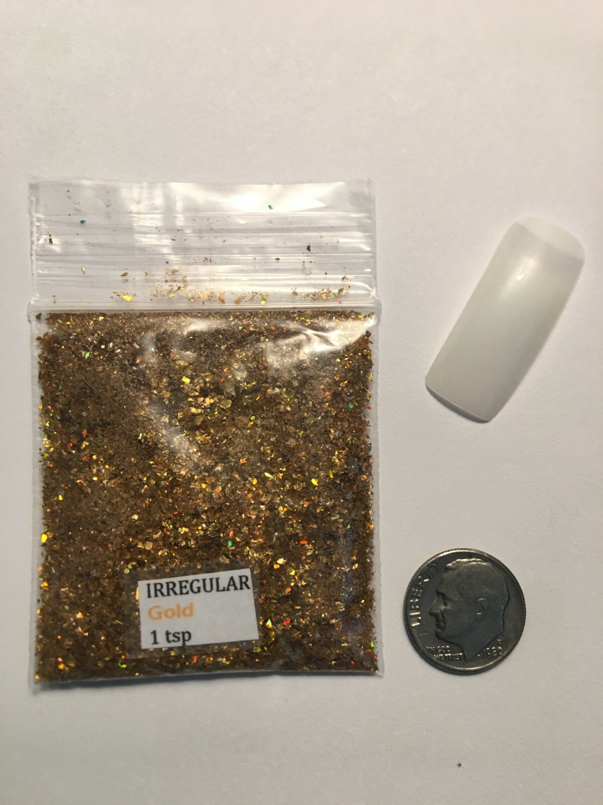 Solvent Resistant IRREGULAR shape Glitter (GOLD) Nail Art Face Crafts 1tsp (US)