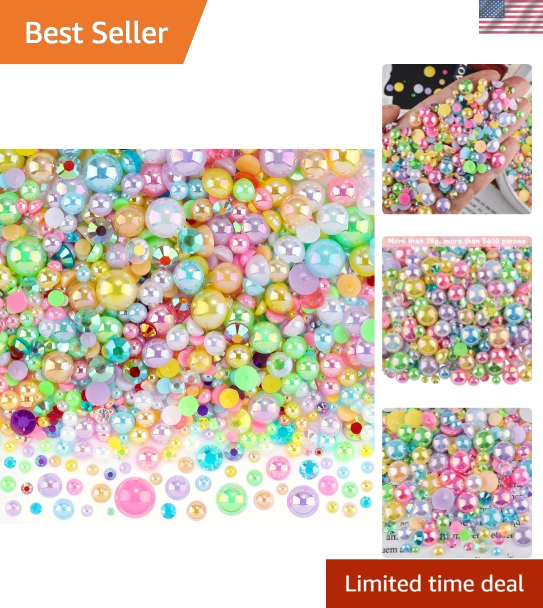 3900+ Pcs Rhinestones and Pearls Kit, 2-10mm Flatback Gems for Nail Art, Tumb…