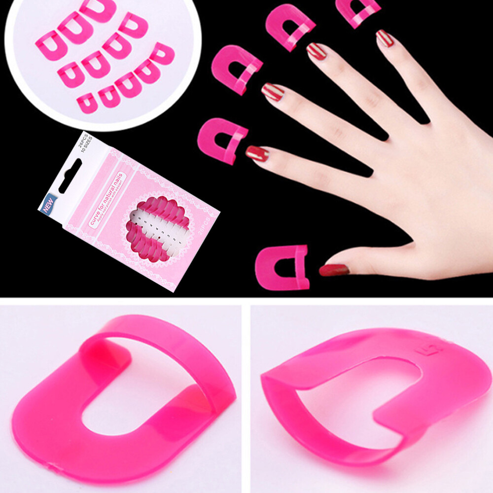 26 Pcs Curve Shape Spill-proof Finger Cover Nail Polish Varnish Protector Holder