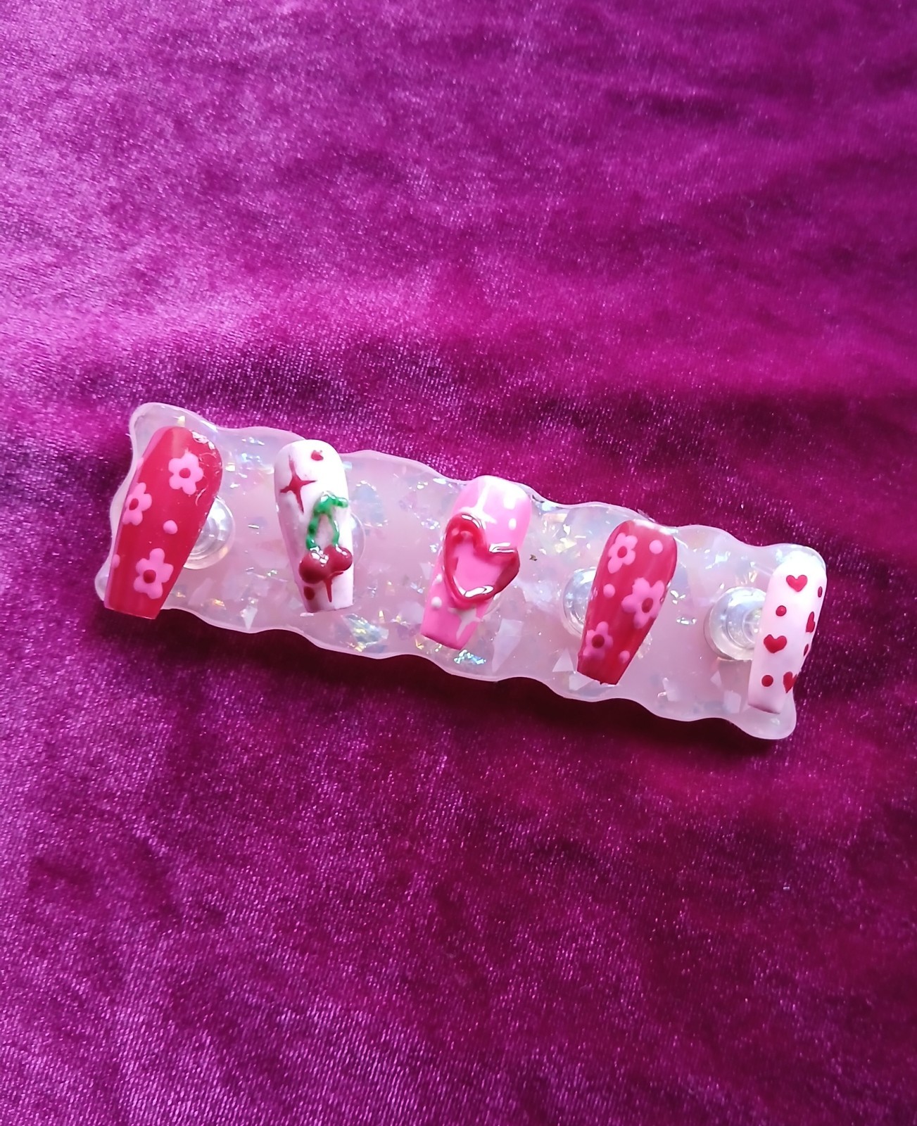 VALENTINE’S DAY NAILS Handmade Coffin M PressOns (read desc
