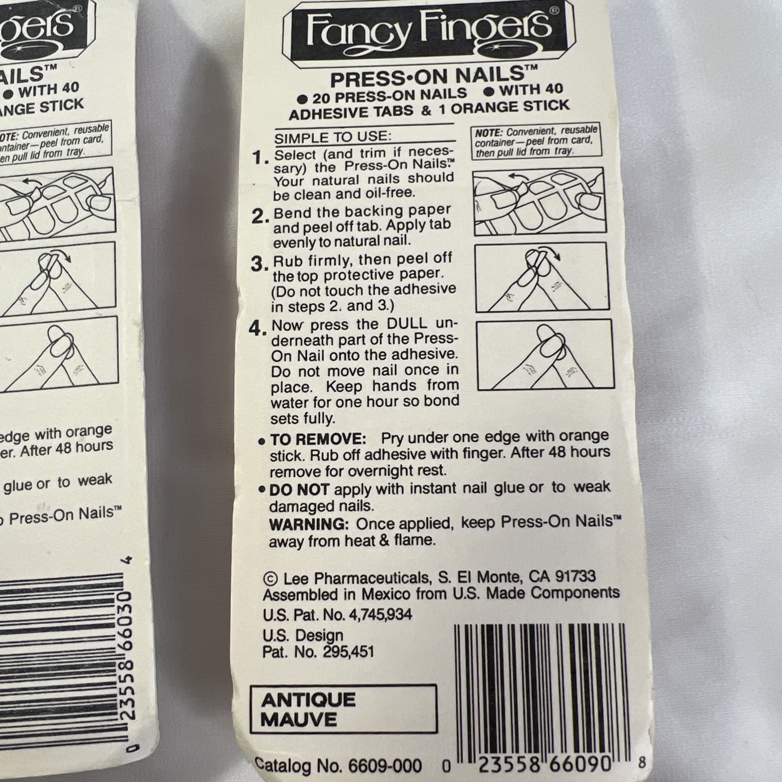 Vinatge Lee Fancy Fingers Press On Nails Rootbeer Float & Antique Mauve New