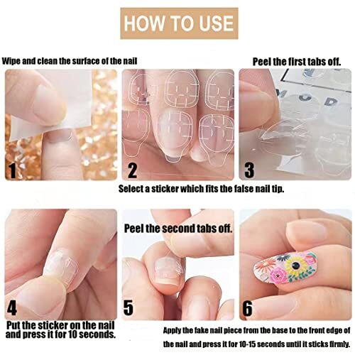 Thin Breathable Adhesive Tabs Fake Nail Glue Sticker 10 Sheets Super 240 Pcs