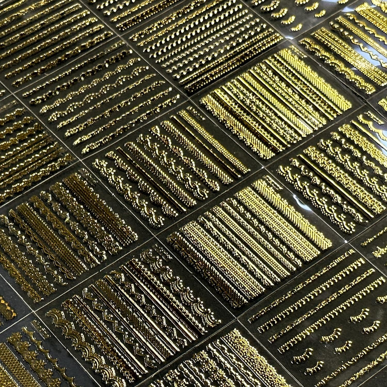 30 Sheets Gold Line Nail Art Stickers Gold Lace Nail Stickers 3D Self-Adhesive G