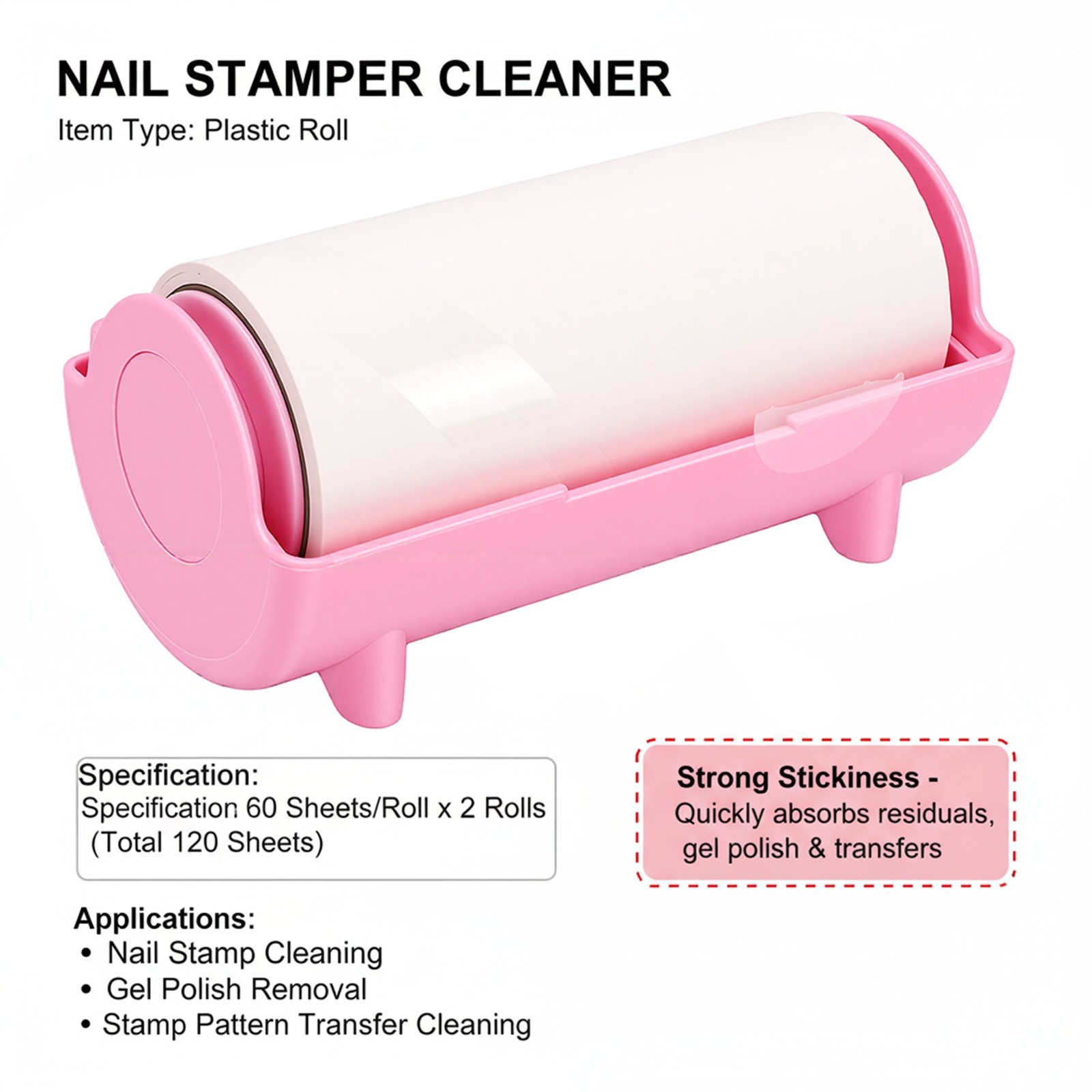 Rolls Nail Stamper Cleaner Instant Cleaning Tool For Nail Art Easy To Use