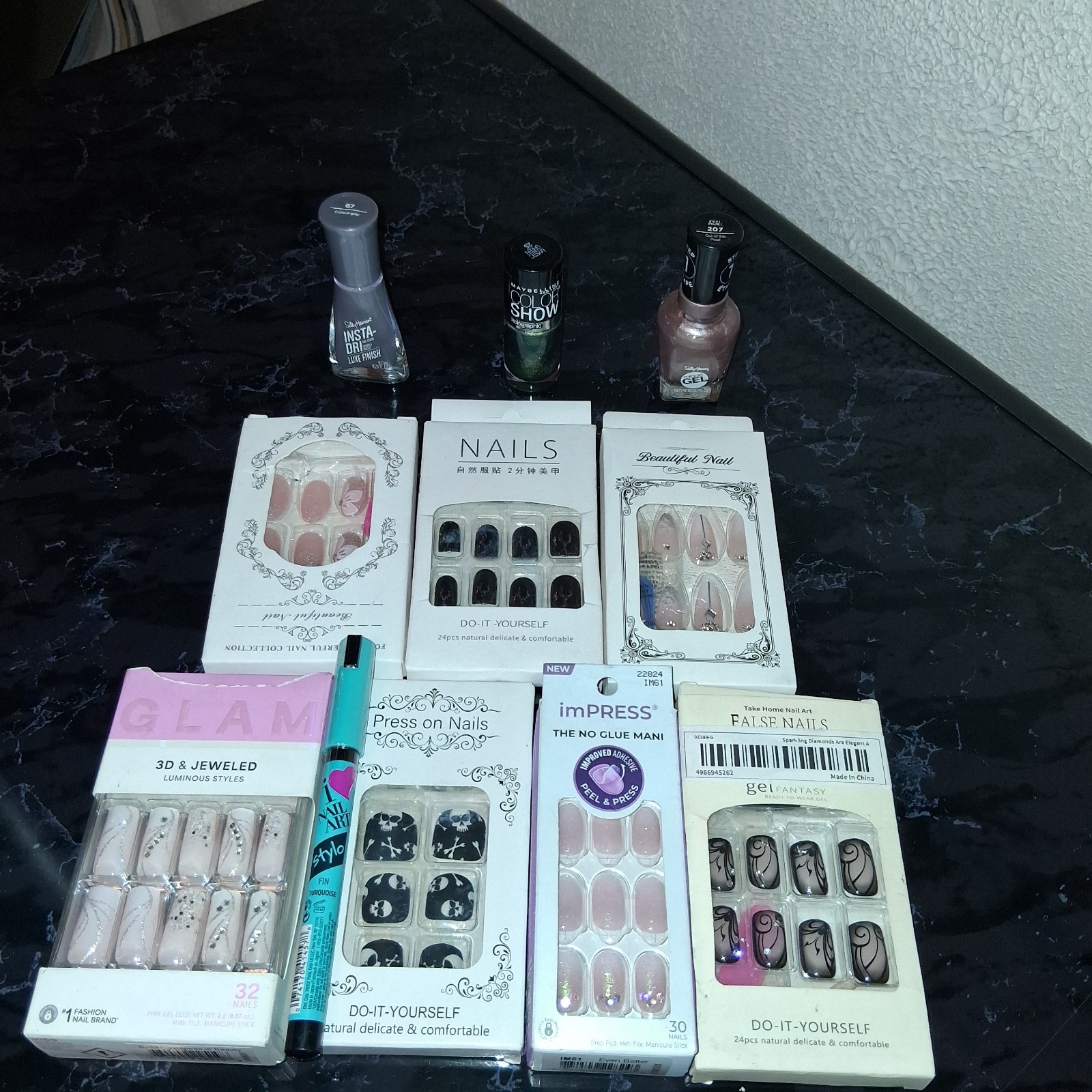 Lot Of Artificial NailsPolish, Nail Art Pen