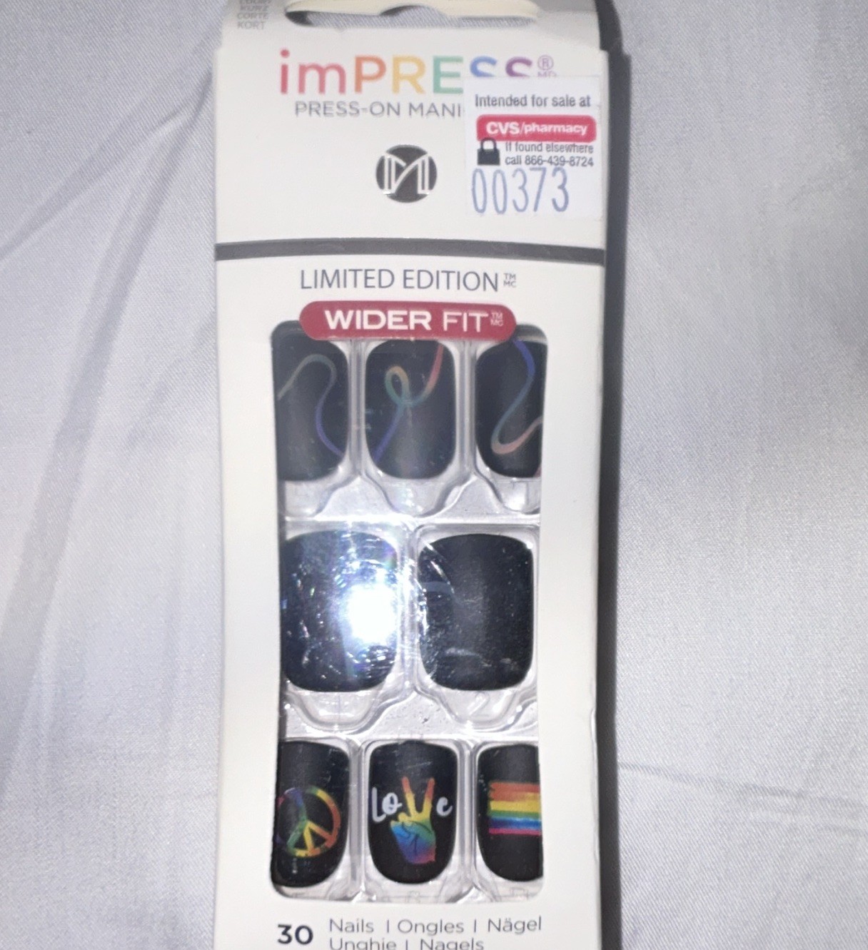 imPRESS Press-On Nails No Glue Wider Fit Short Square Matte Pride 30ct