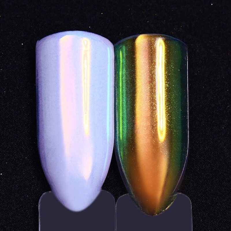 Neon Aurora Unicorn Nail Powder Mermaid AB Mirror Rainbow Shimmer Shine Effect
