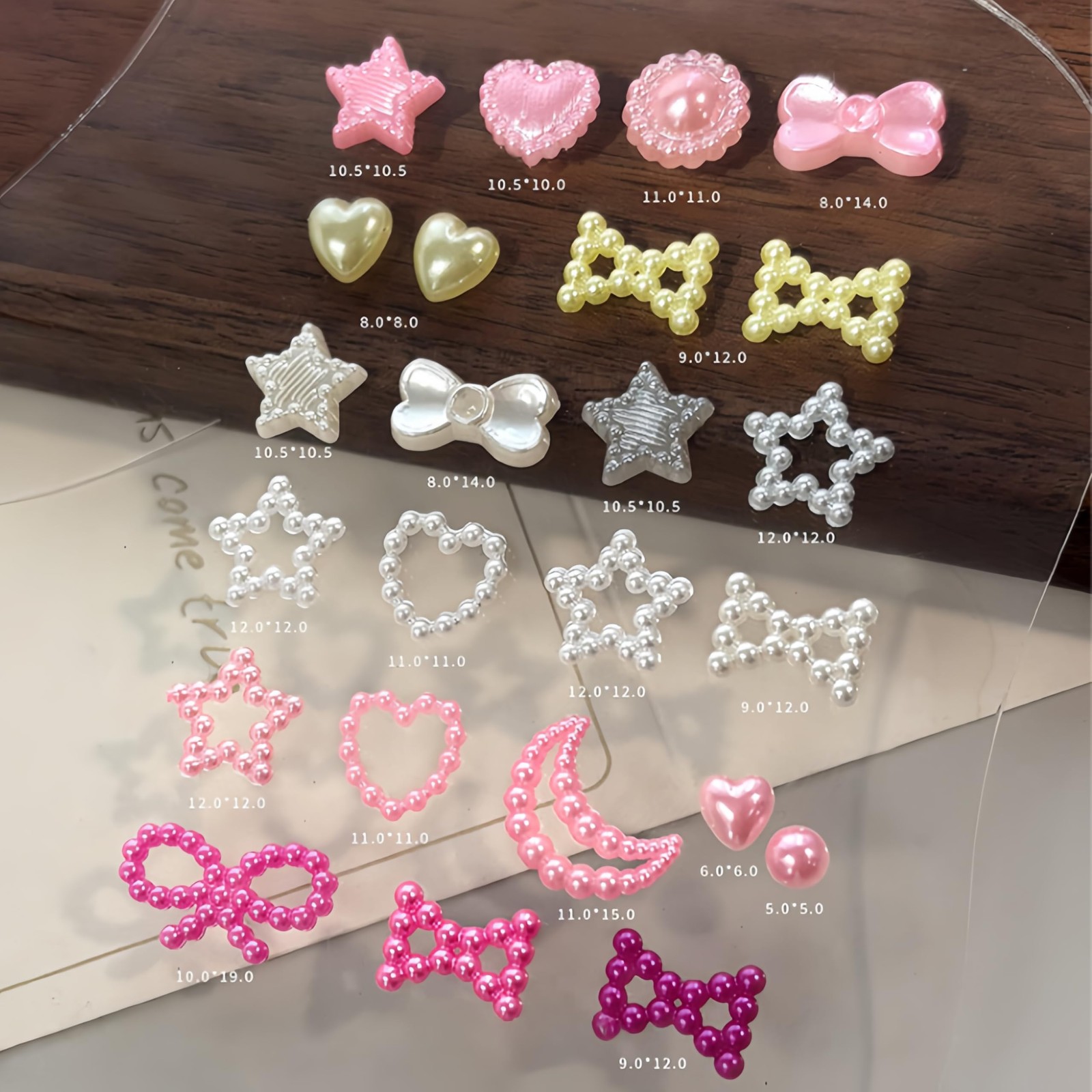 360Pcs Mixed 3D Nail Charms Kit Flatback Mix Styles Heart Star Bow Nail Rhine…