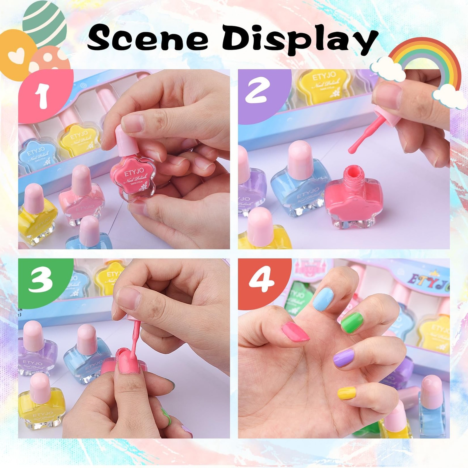 Kids Nail Polish-6 Color Kids Nail Polish Set for Girls Non Toxic Water-Based…