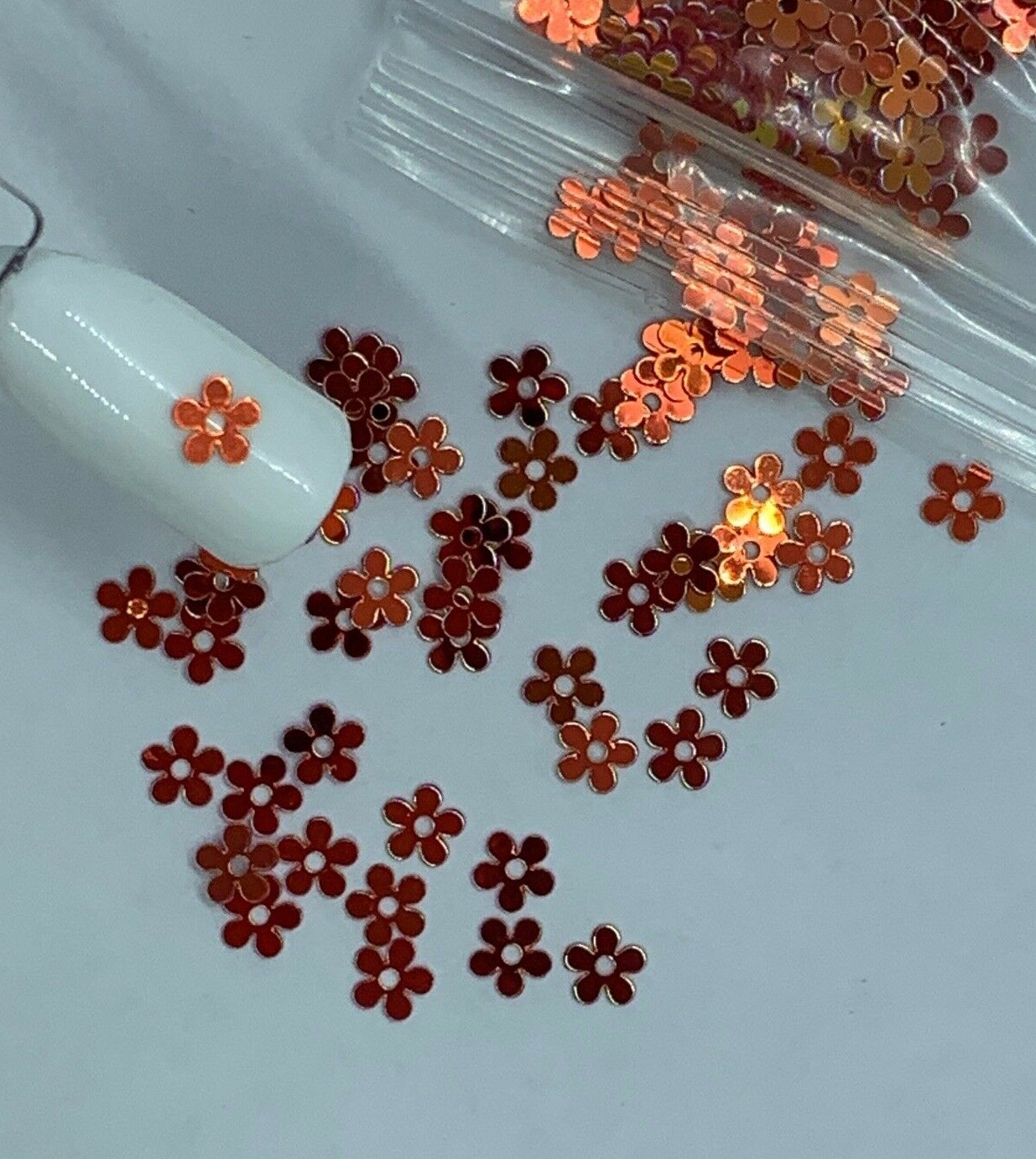 Holographic Copper Daisy Flower Glitter | 1 TSP | Gel Nail Art & Acrylic