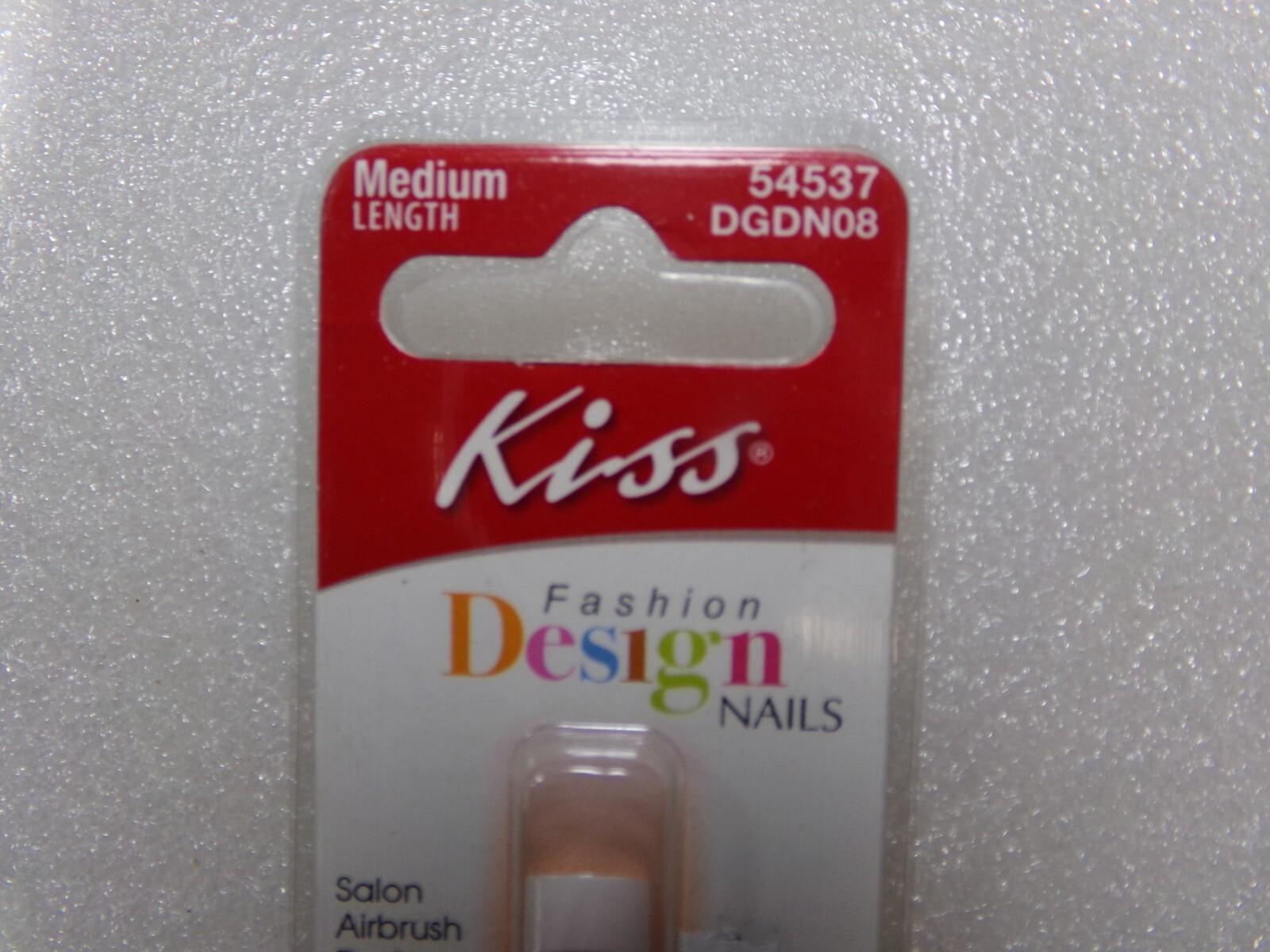 Kiss Clear Nails White French with Flower glue on Medium Square