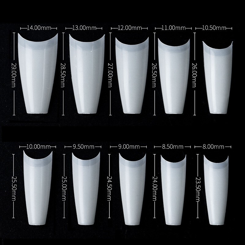 500x False Nail Tips Stiletto Coffin Oval Almond Square Nail Acrylic False Nails