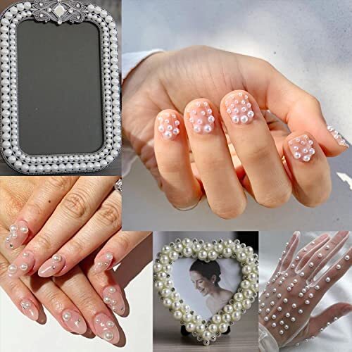 Nail Art Flat Back Half Round Pearl Kits 11, 1 Box of 5600 Pcs 11-5600pcs gold