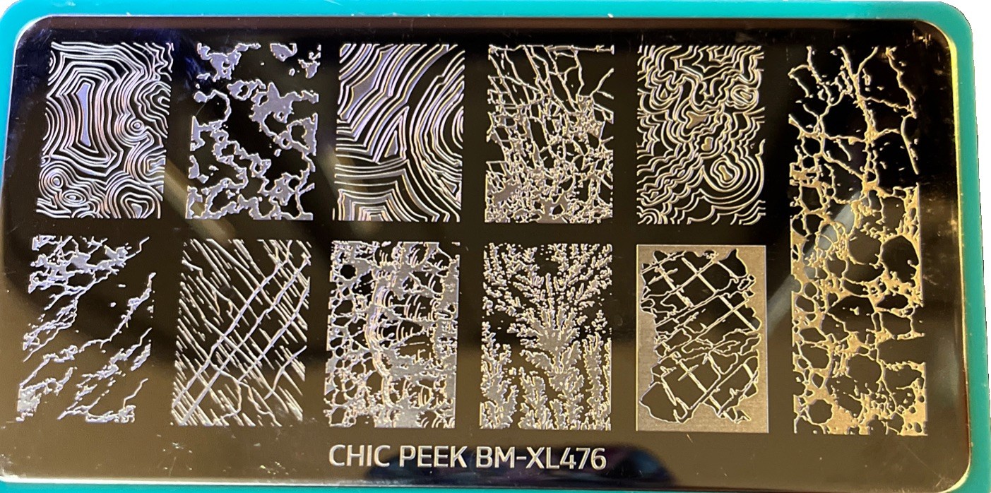 Maniology Nail Stamping Plates- Crystal, Rock Textures -M015, XL 476, M219