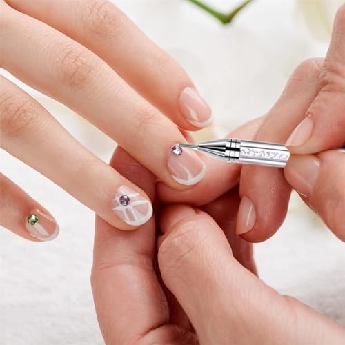 2 Pack Rhinestone Picker Tool Dotting Pen, Wax Pencil for Black & White