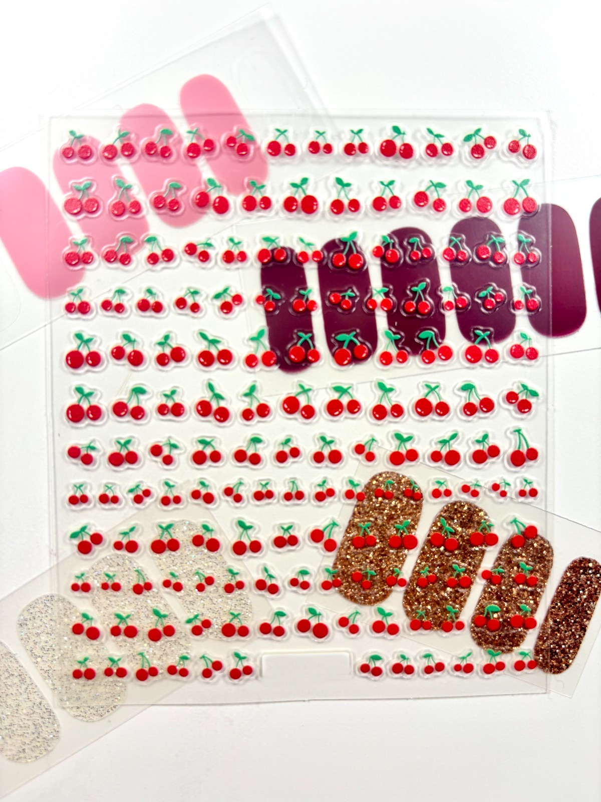 Cherry Nail Art Decal Stickers, Fun Cute Nail design, Cherry lover, Trendy Nail