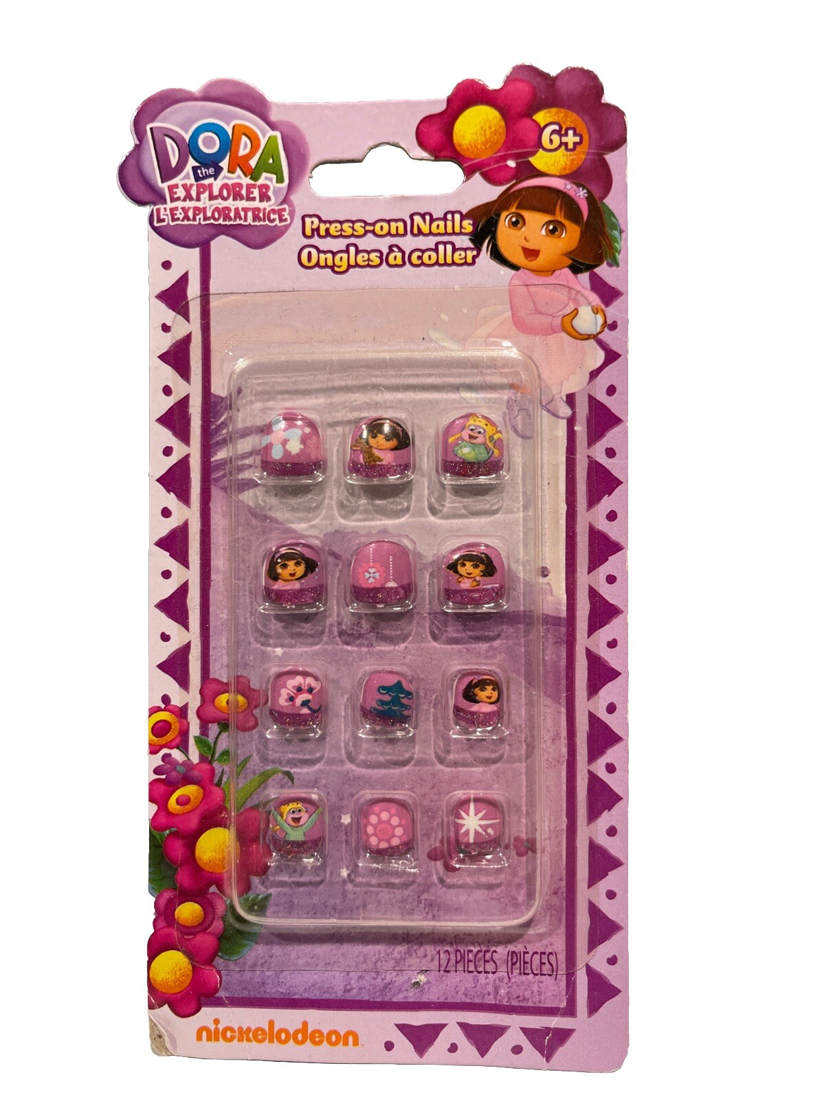 12 Piece Dora the Explorer Press On Nail Set