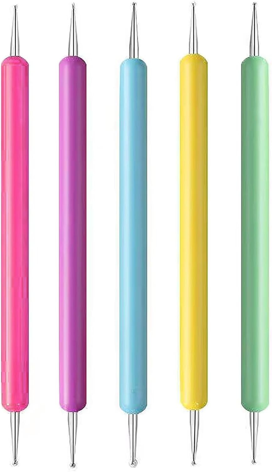 Nail Art Mastery: 5-Piece Dotting Pen Set with 10 Durable Tips for All Levels