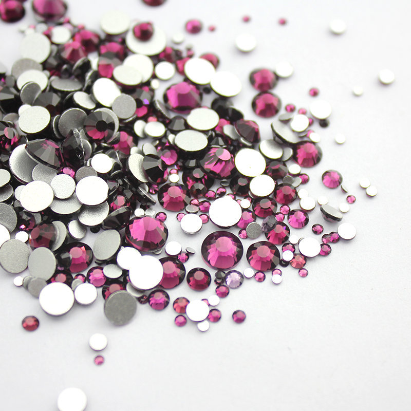 720p Mix Size Nail Art Rhinestones Glitter Diamond Crystal Gems Tips Decoration