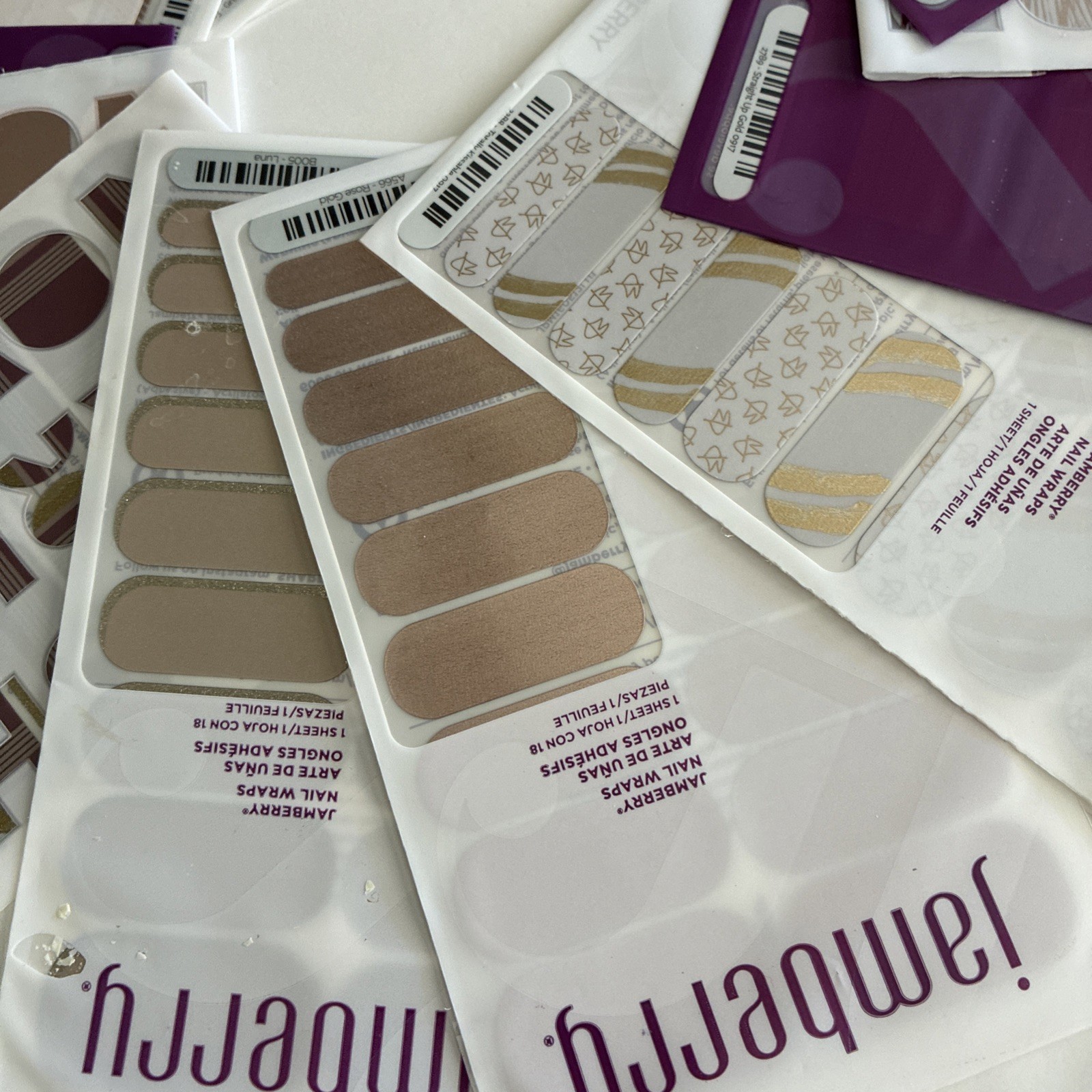 NEW ALL Gold /RoseGold Jamberry Lot Of 15 Full Sheets Nail Wraps