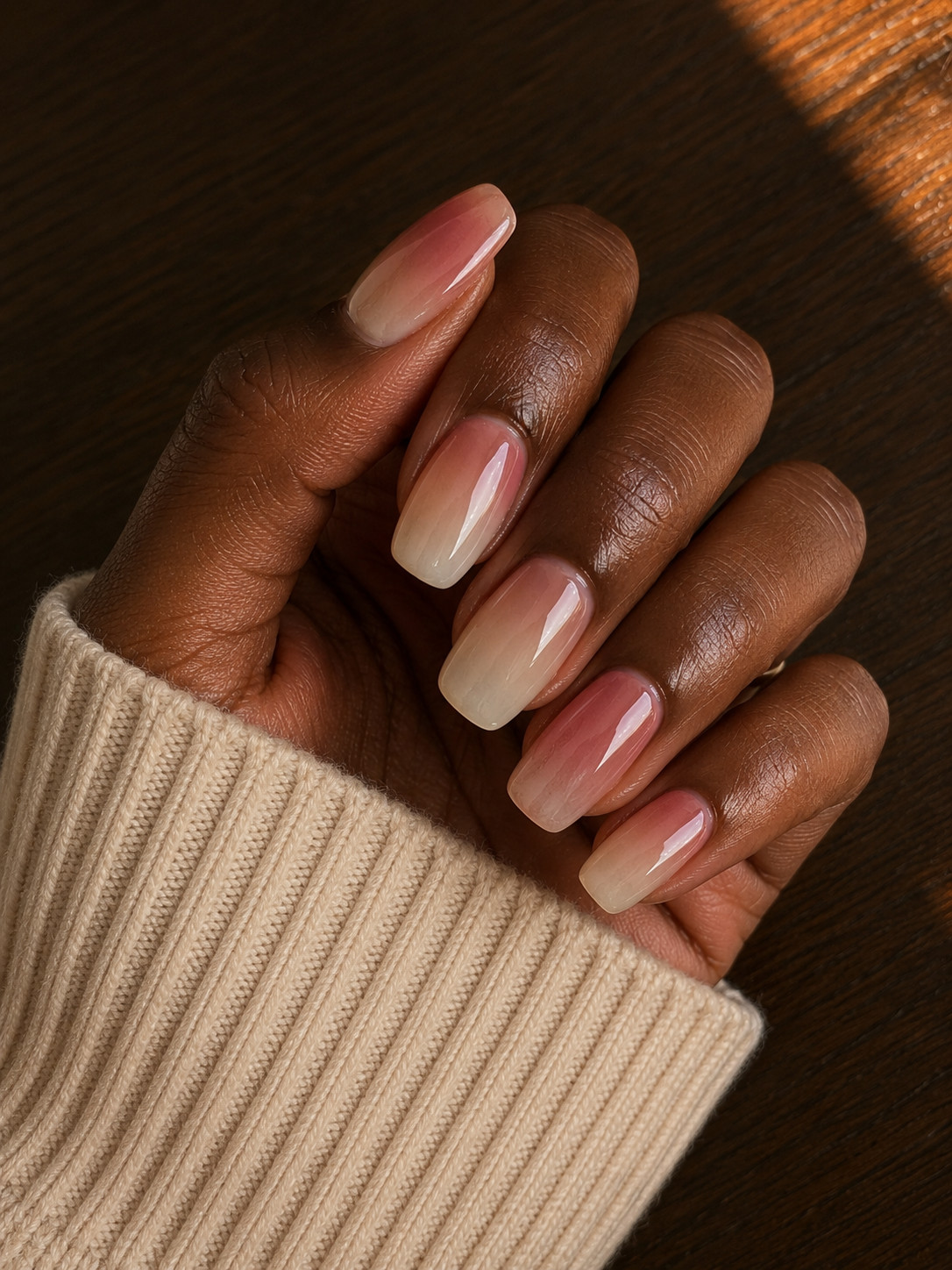 Dark Sakura Press-On Nails | Dark Pink French Tip | Medium Coffin | 10-Piece Set
