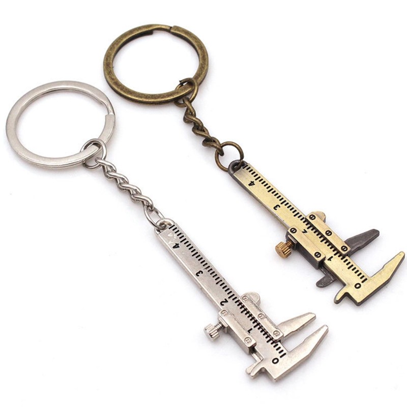 40mm Fashion Mini Vernier Caliper Keychain Zinc Alloy Miniature Vernier Caliper