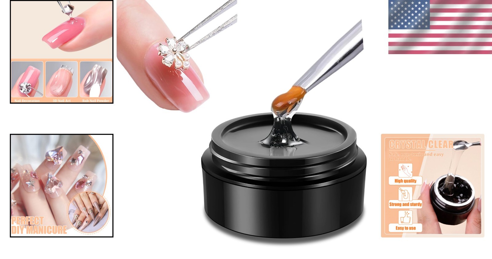 Long-Lasting 3D Nail Art Gel for Jewelry and Crafts – 5ml, No Wipe Needed